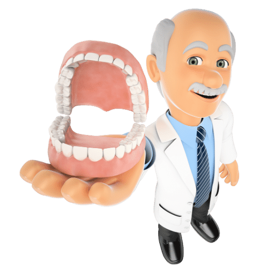 3d Dentist Showing Denture