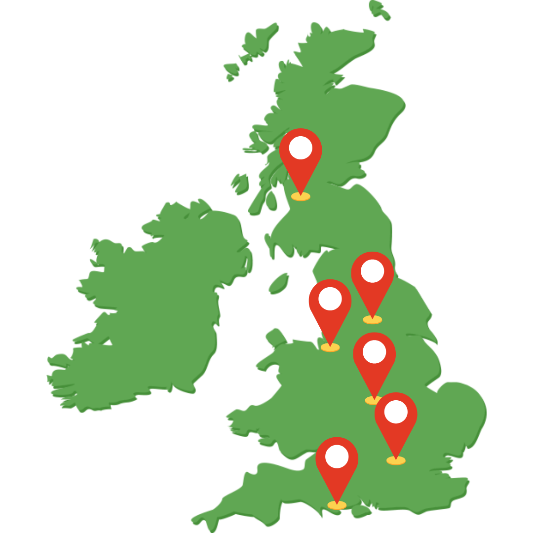 21D Clinical Locations on a map